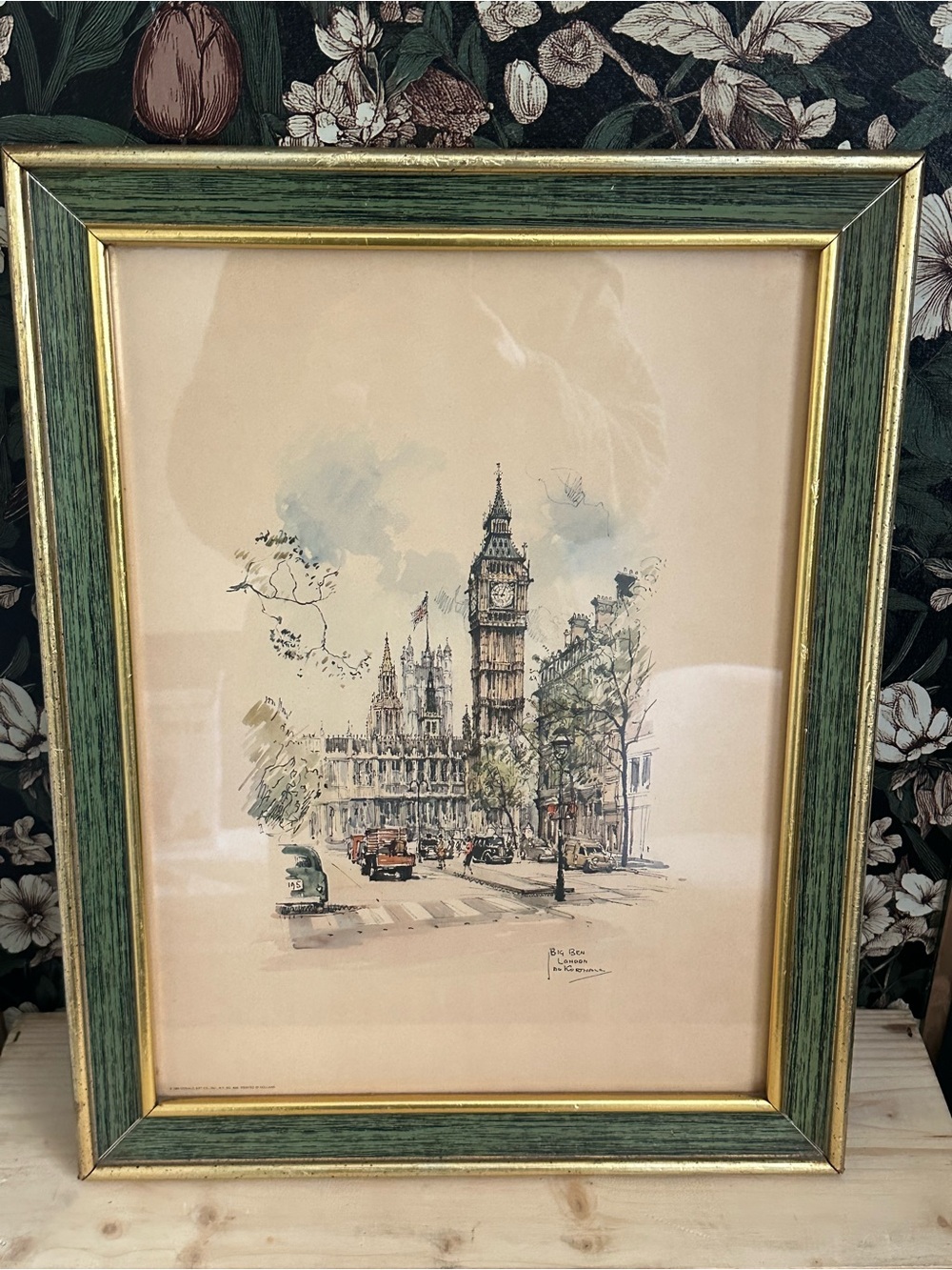 Vintage 1969 Trafalgar Square London Jan Korthals made in Holland Art Print